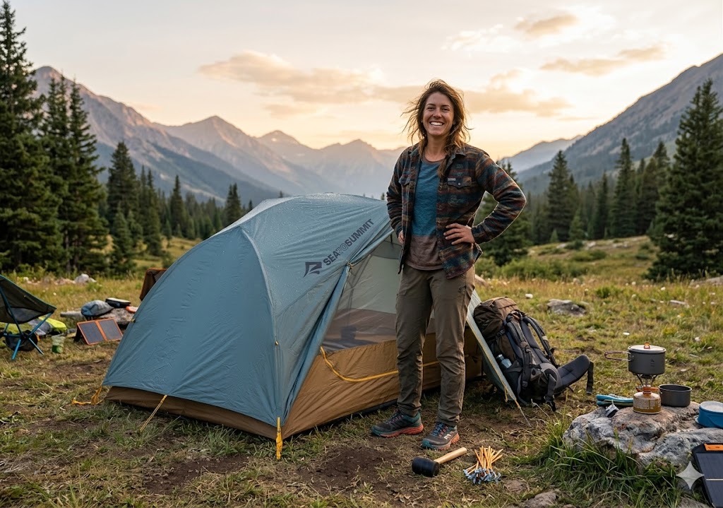 Tente de camping premium en pleine nature